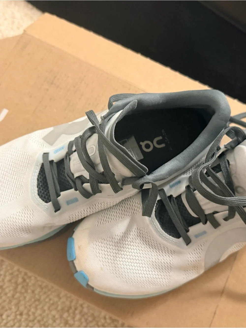 On Running Women’s Sneakers in Light Gray and Aqua